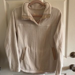 Thread and Supply Fleece Button Up | Color: Cream | Size: Medium